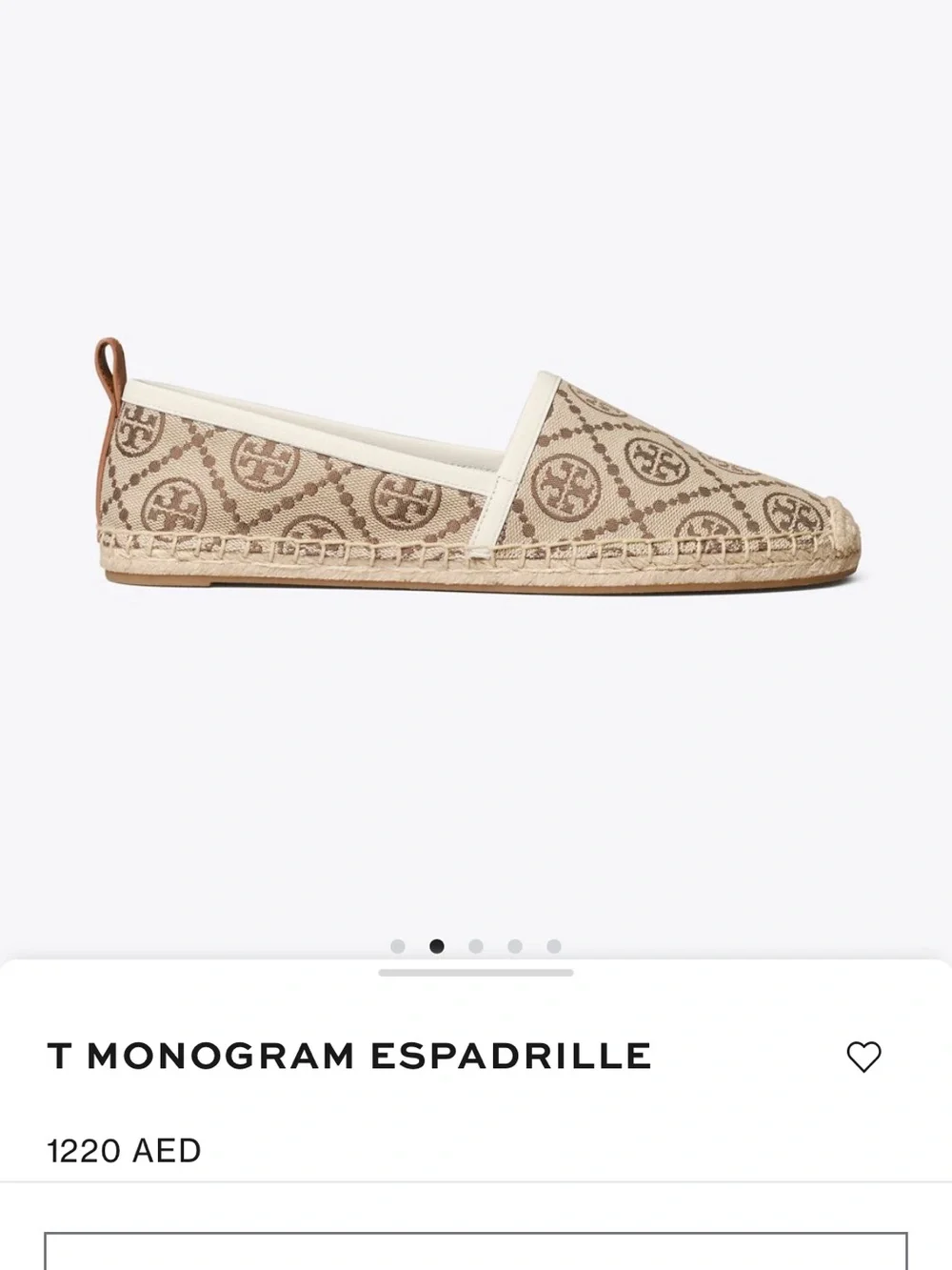 Tory Burch Tan and Beige T Monogram Flat Espadrilles